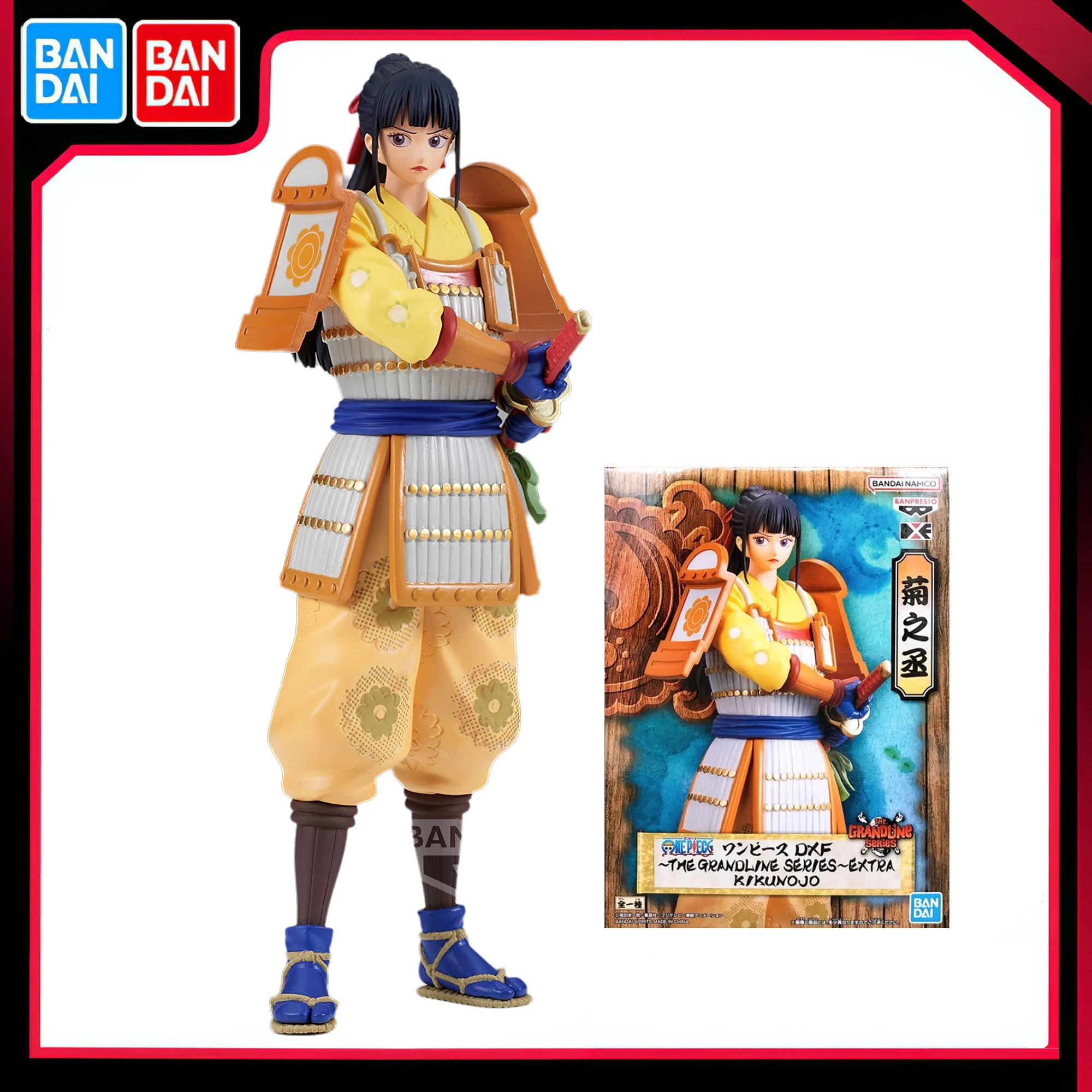 Bandai Original Banpresto Japan Anime One Piece DXF Kikunojo Armor 17cm Action Figure Collectible Model Toys Boy Birthday Gift