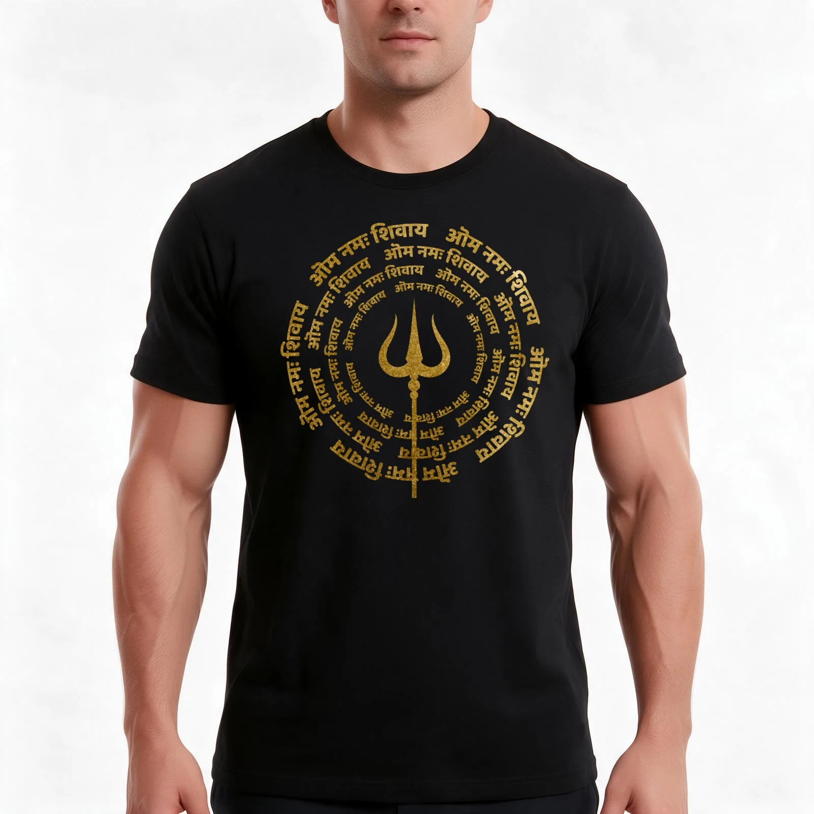 Maha Shivaratri Wishes with God Shiva Trident T-Shirt, Summer Casual Cotton Tee, Oversized Streetwear Tops, Unisex Men Women