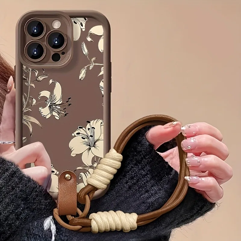 Retro-Blumenmuster Lanyard-Handyhülle für Samsung Galaxy Note 20 S24 S25 S26 Plus S24 S23FE S23 S24 S25 Ultra Cover – Detail 2