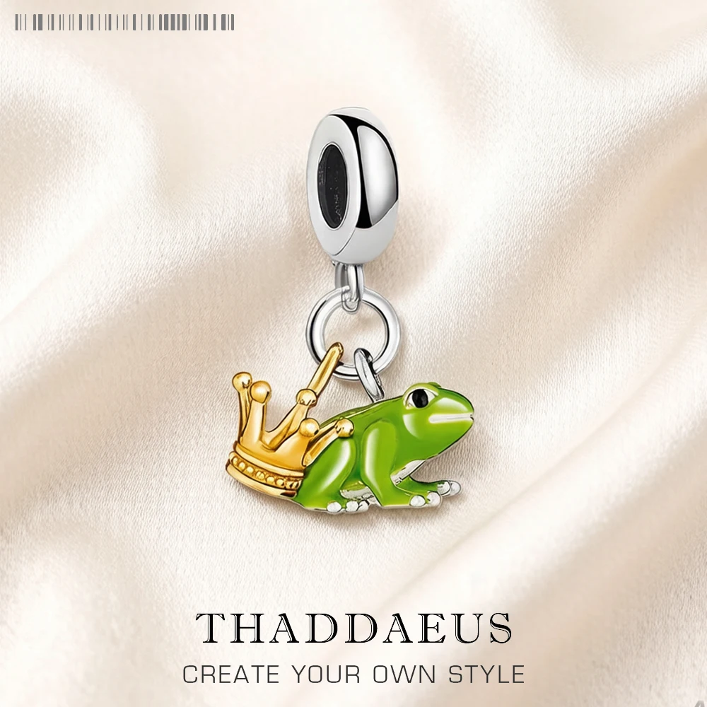 Charm-Anhänger, Froschprinz, Damen und Herren, 2024, Sommer, brandneues Vintage-Geschenk aus 925er Sterlingsilber