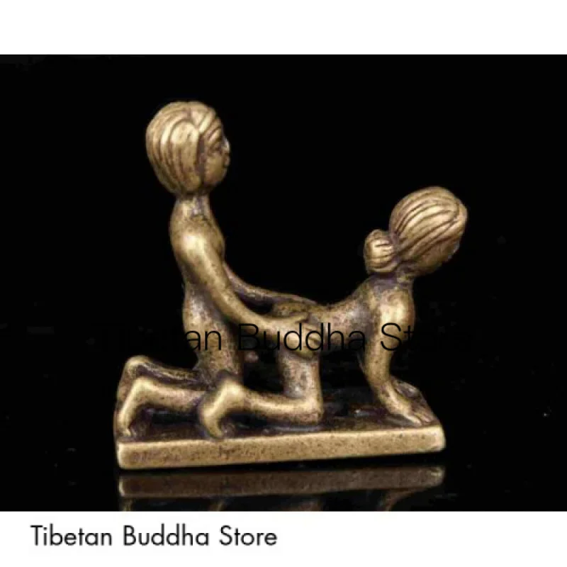 China Old Collection Bronze Male And Female Statue Decorated Tabletop