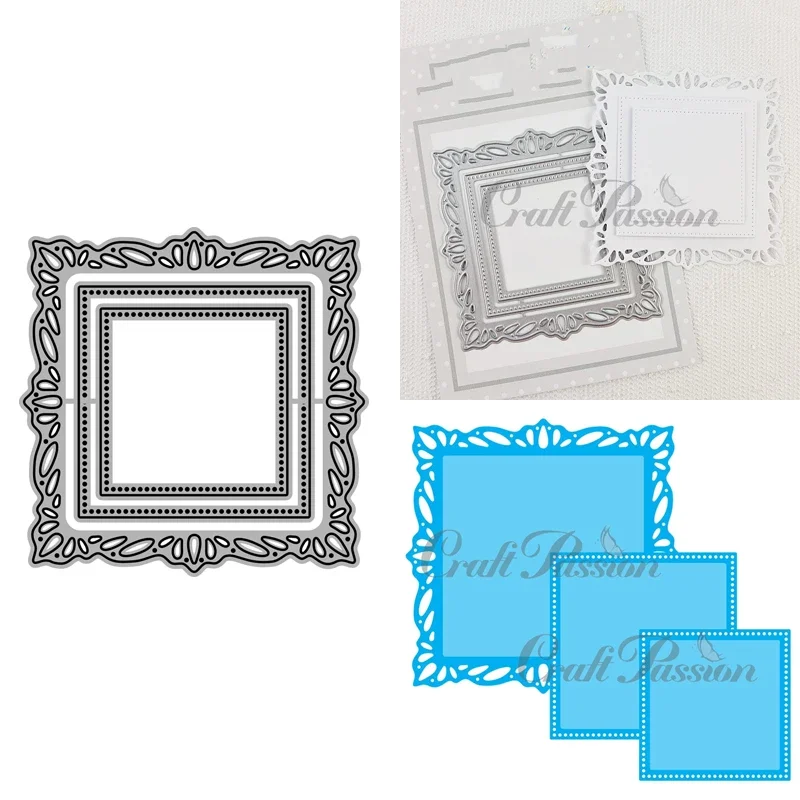 2022 AliliArts Metal Cutting Dies Square frames diy Scrapbooking Photo Album Decorative Embossing PaperCard Crafts Die