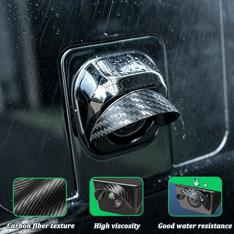 Self-adhesive Car Reversing Camera Rain Cover Waterproof Protective Car Camera Cover in-vehicle Camera Sun Shade Rain Shield view 3