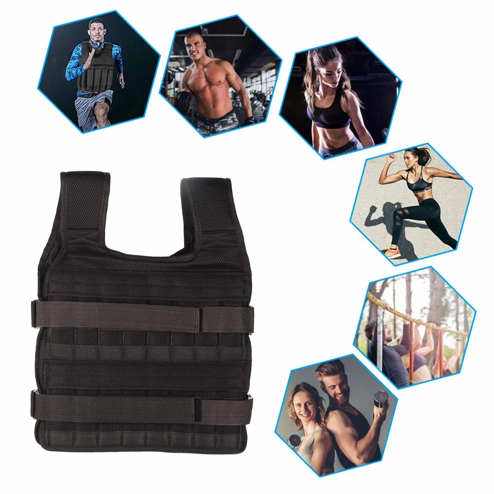 15KG Adjustable Loading Weight Vest Boxing Training Jacket Gym Fitness Equipment Running Workout Waistcoat Sand Clothing