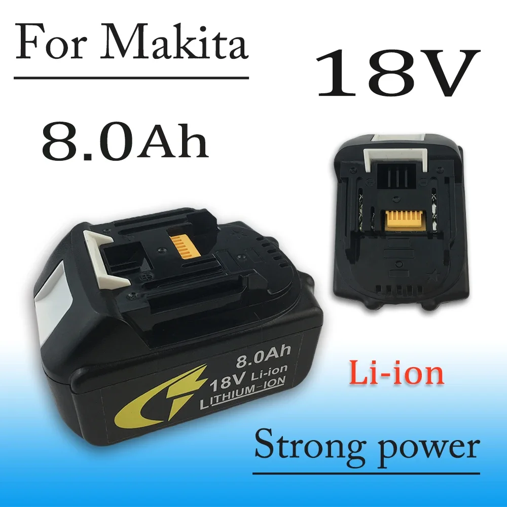 

For Makita 18V 8.0Ah LED Light Display Power tool Li-ion Battery，Compatible models BL1860 BL1830 BL1850 BL1860B