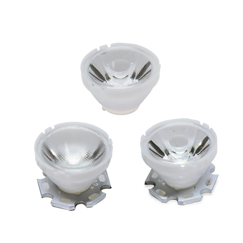 Refletor de lente LED colimador, suporte branco, 10 graus, 25 graus, 45 graus, 60 graus, 5050-L2, XLM, XML2, LED XHP50, 21mm, 1pc