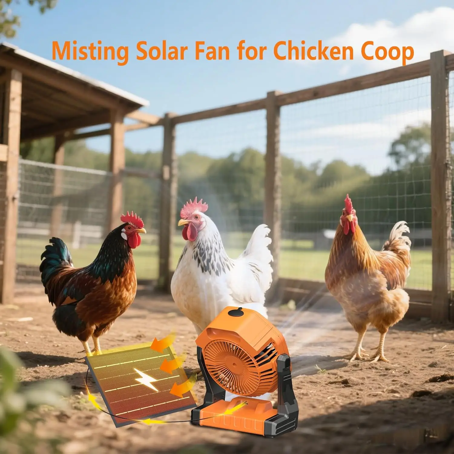 

Вентилятор Ausic 10W на солнечной батарее с функцией распыления, портативный уличный вентилятор для кемпинга с солнечной панелью, 8 дюймов, на аккумуляторе