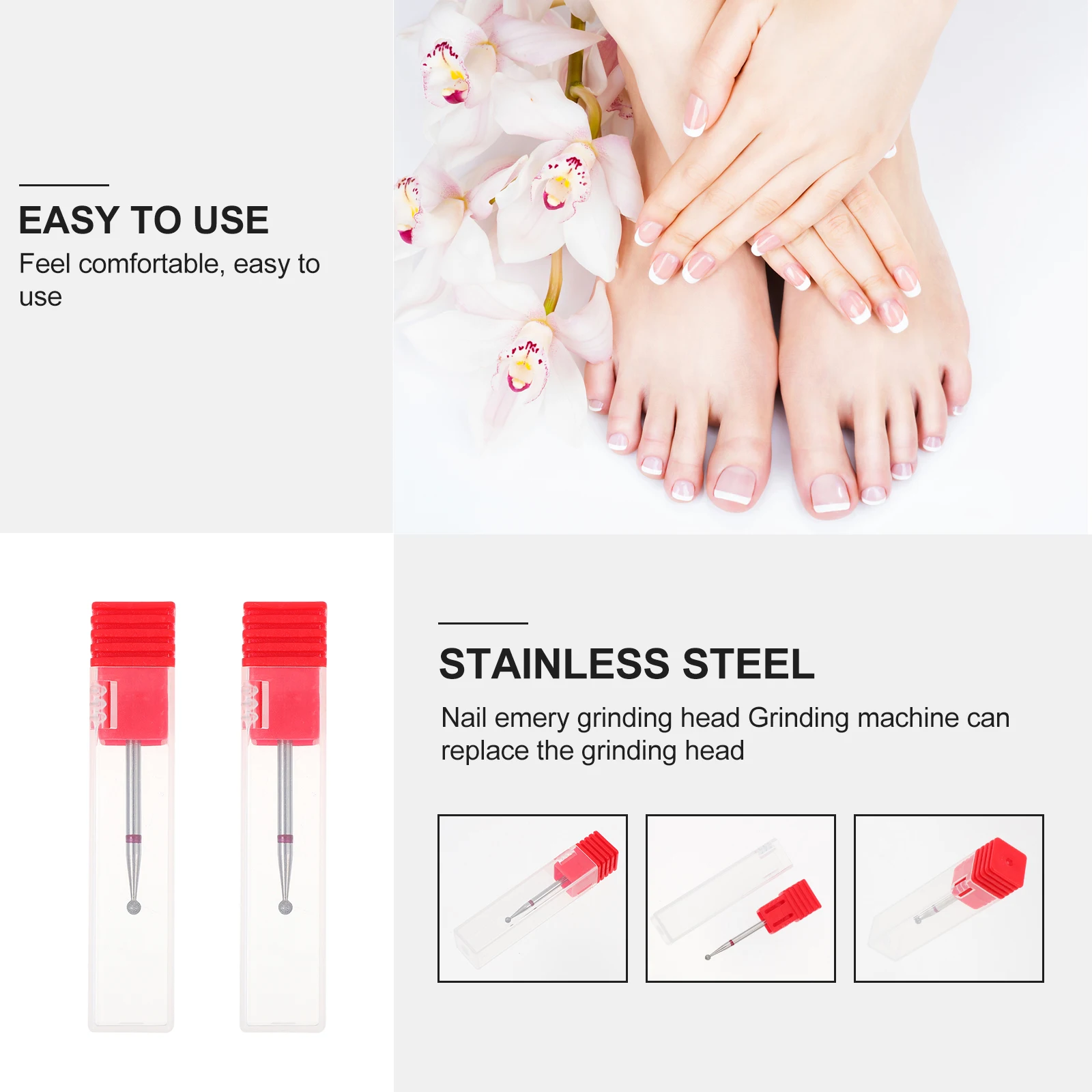 2pcs S หัวเล็บเจาะเล็บ Bits เคล็ดลับไฟล์สําหรับเล็บอะคริลิคเครื่องมือ Cuticle Polisher Grooming อุปกรณ์เสริมเล็บ Art