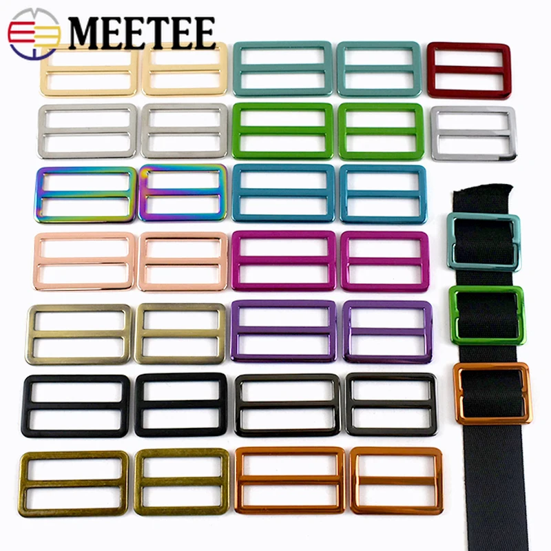 

5/10/20Pcs 20-38mm Metal Buckles Tri-Glide Slider Clasp for Bag Strap Webbing Adjust Ring Hook Dog Collar Loops DIY Accessories
