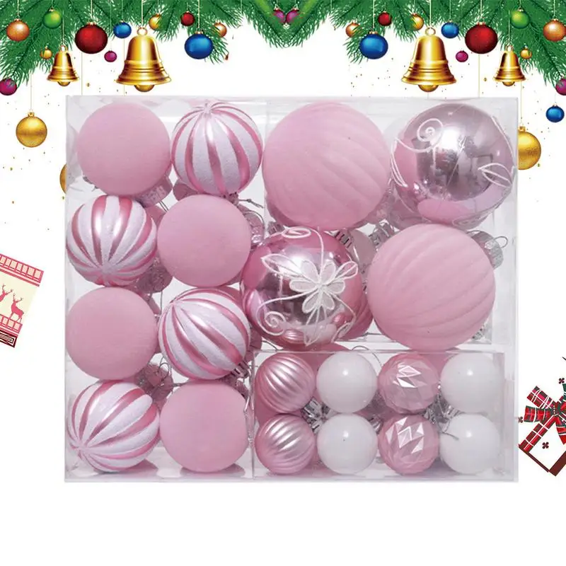 Christmas Balls For Tree Painted Multi-Color Christmas Ball Shatterproof Ornament Indoor Outdoor Christmas Celebration Ornaments