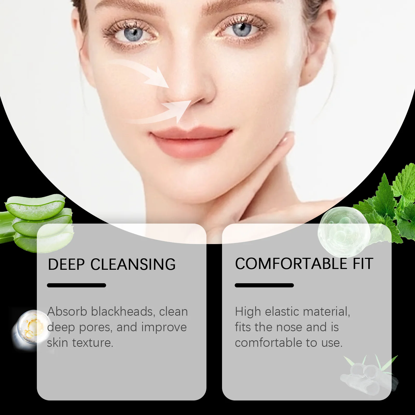 شرائط مسام الأنف الفحمية، إزالة الرؤوس السوداء للتنظيف العميق، معالجة المسام وتنقية وتكريرها #4