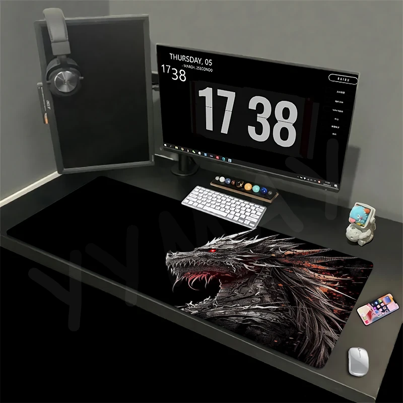 Tapis de souris Dragon Original Large Gamer, sous-clavier, polymères XXXL, tapis de souris en caoutchouc, tapis de bureau design, lea, 30x80cm