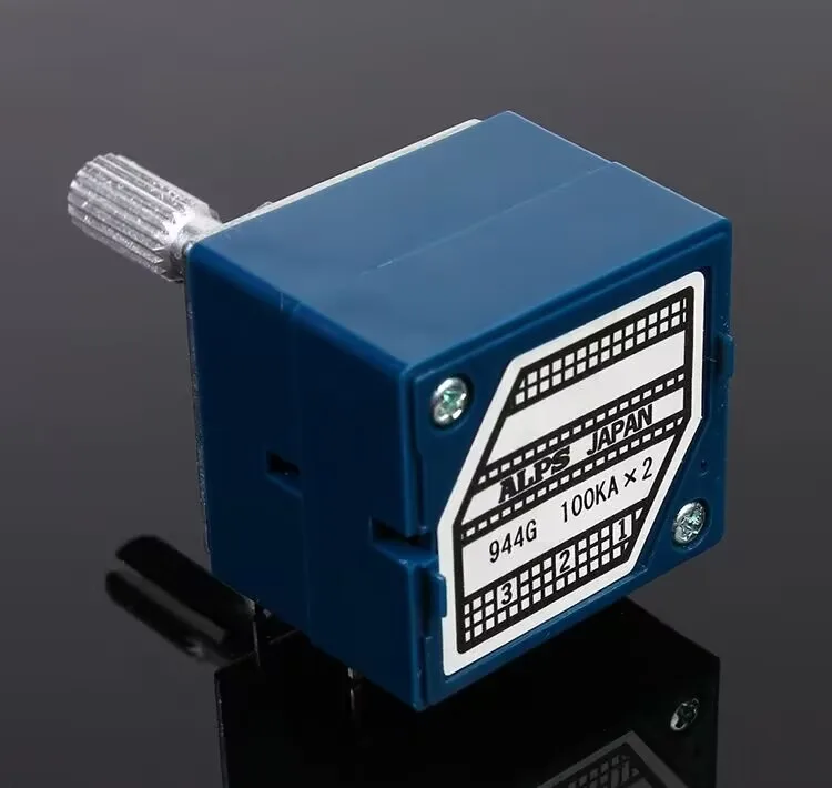 1 ชิ้น, ALPS RK27 ประเภท dual - Gang Volumetionmeter, 50KA 100KA, 8 Pins, ความยาวเพลา 25 มม., Volume ลูกบิด