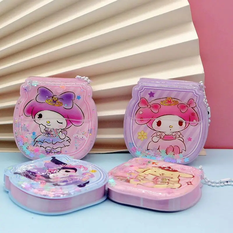 24pcs/Box Sanrio Series My Melody Kuromi Decompressed Bean Notebook Kawaii Cartoon Portable Notepad Students School Supplies