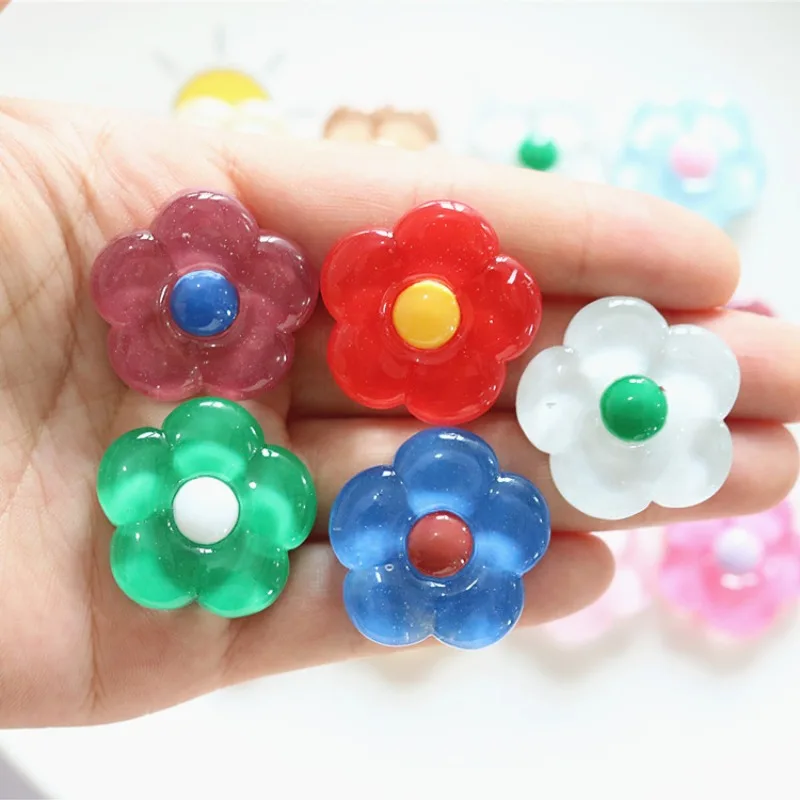 10pcs Mini Kawaii Dasiy Flower Resin Flat Back Cabochons Scrapbook Diy  Party Hairpin Accessories Home Decoration Craft