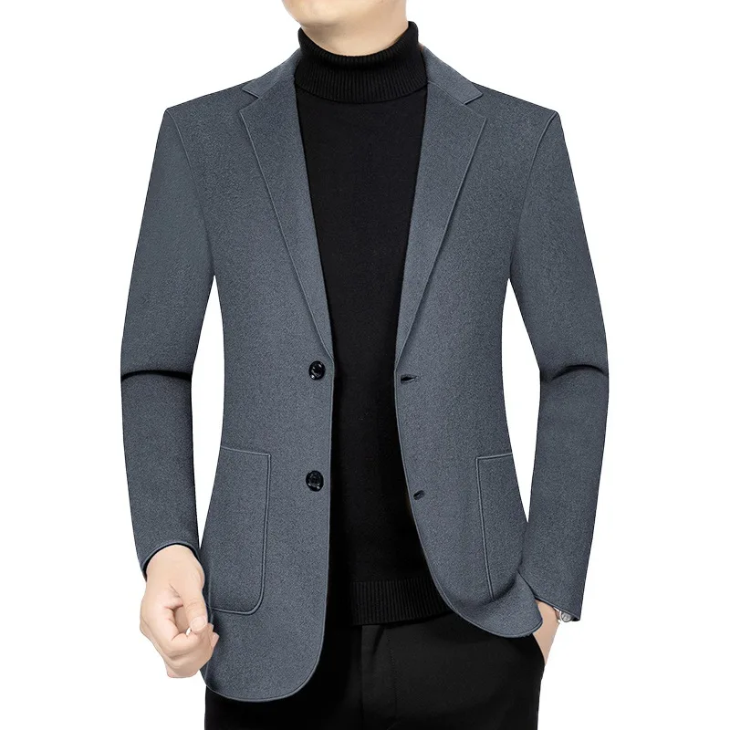 

Autumn Men Suit Coat Simple Solid Color Slim Male Blazer Single-breasted Long Sleeve Pocket Versatile Casual Man Outerwear