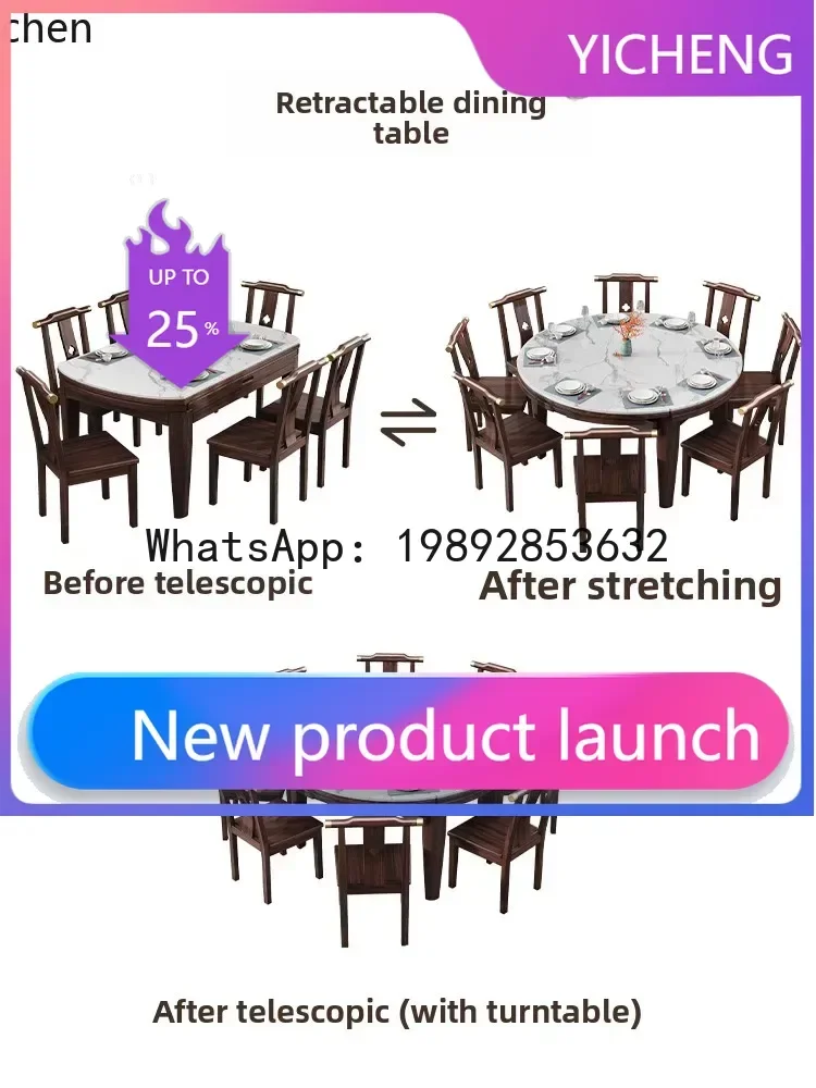 

A2-10 rock sl folding dining tle telescopic combination purple gold sandalwood small apartment household round dining tle