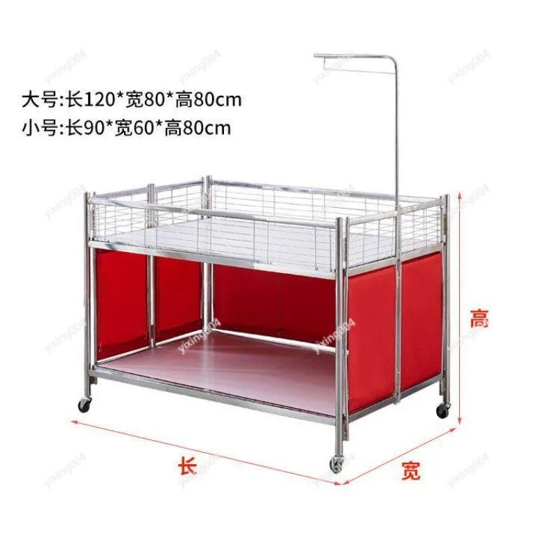 Stainless Steel Folding Promotion Cart Supermarket Clothing Store Display Stand