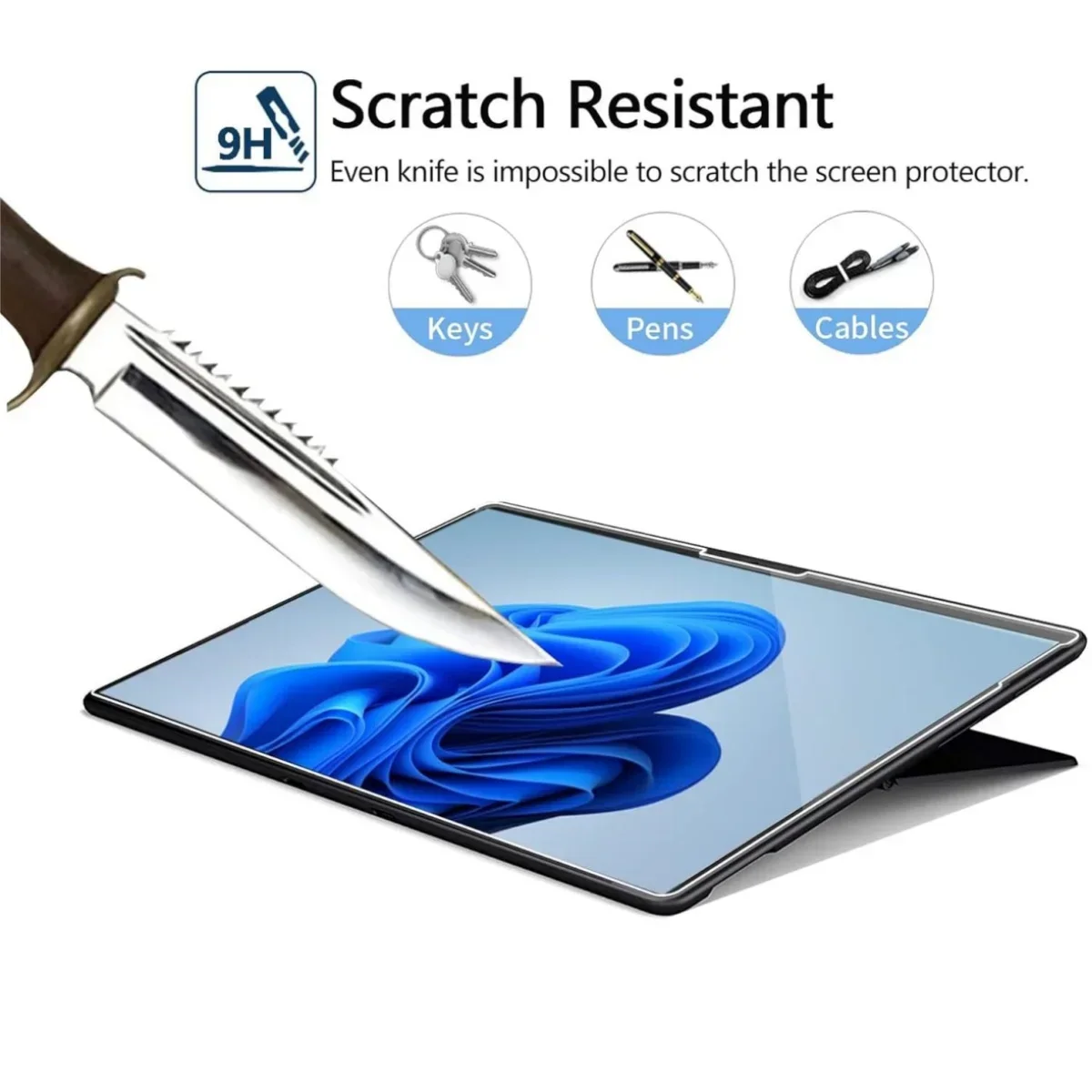 3 Pack Glass Films for Surface Pro11 Pro10 Pro9 Tempered Glass Protector 13-inch 9H Anti Scratches for Surface Pro 11/10/9/8/X