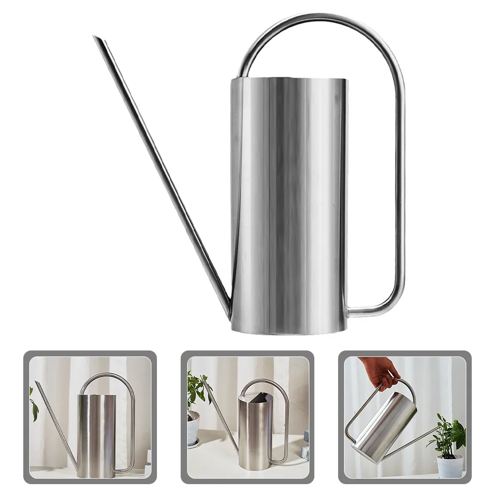 

Stainless Steel Watering Can Large Capacity Long Spout Ergonomic Handle Metal Watering Pot for Indoor Plants Garden Bonsai Plant