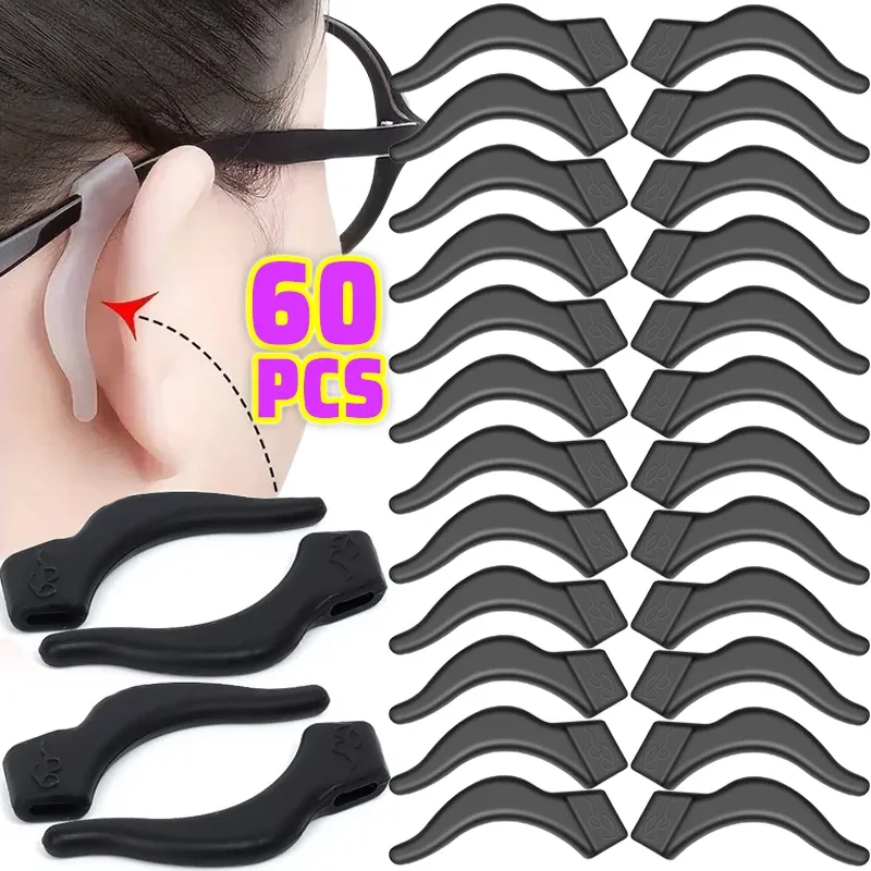 DIY Silicone Ear Hook Anti-slip Glasses Leg Grip Anti-fall Holder Ear Sleeve Bracket Fastener Transparent Eyewear Accessories