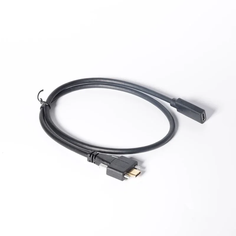 กล้องอุตสาหกรรมสกรูล็อคคู่ USB 3.1 ประเภท C ข้อมูลชายกับหญิงและสายชาร์จ 2 ฟุต Type-C สกรูคู่