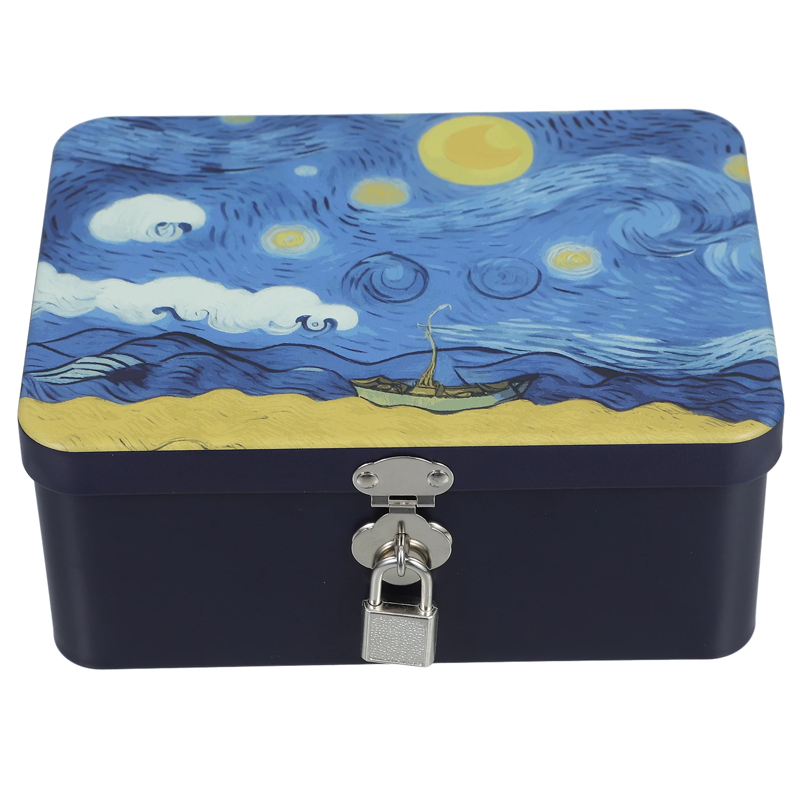 

Metal Cookie Container Decorative Tin Cookie Jar Lock Airtight Storage Box for Candy Treats Kitchen Counter Storage