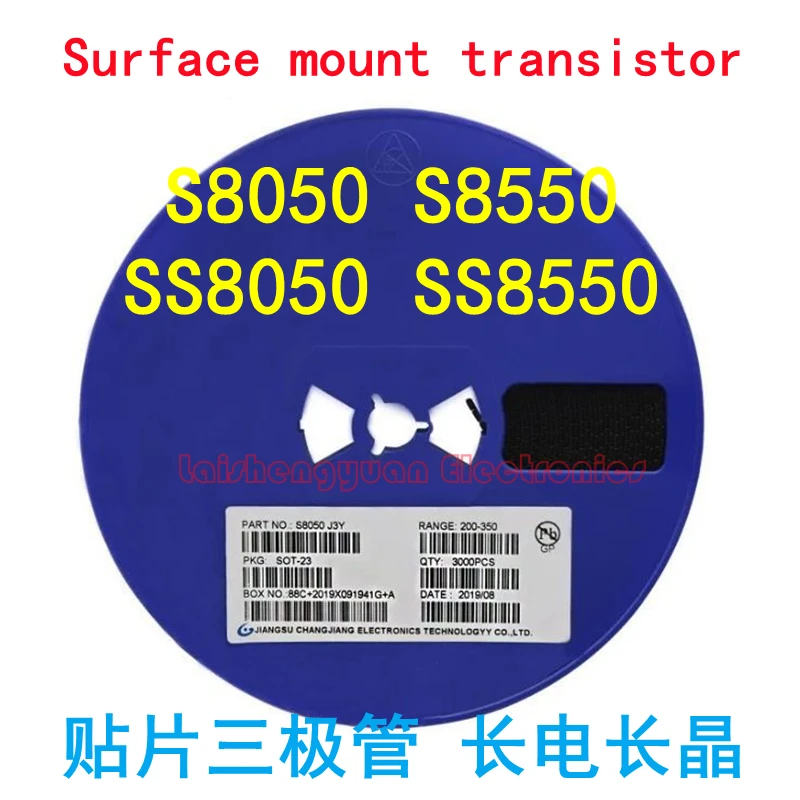 

Original genuine CJ long electric surface mount transistor S8050 J3Y NPN SOT-23 S8550 2TY SS8050 SS8550 3K/whole plate price