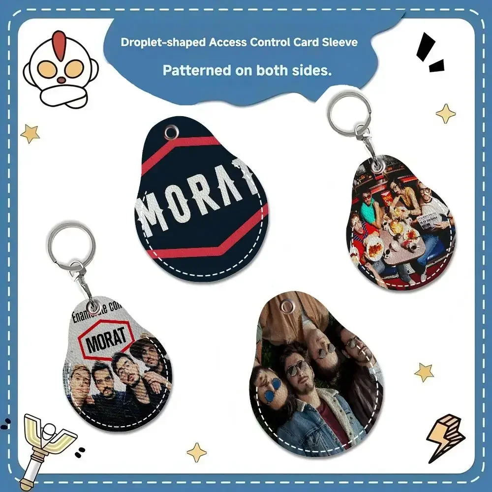 M-Morat Band PU Access Case Anti-lost Anti-fall Card Holder Keychain Accessories Fingerprint-proof Key Tag Ring