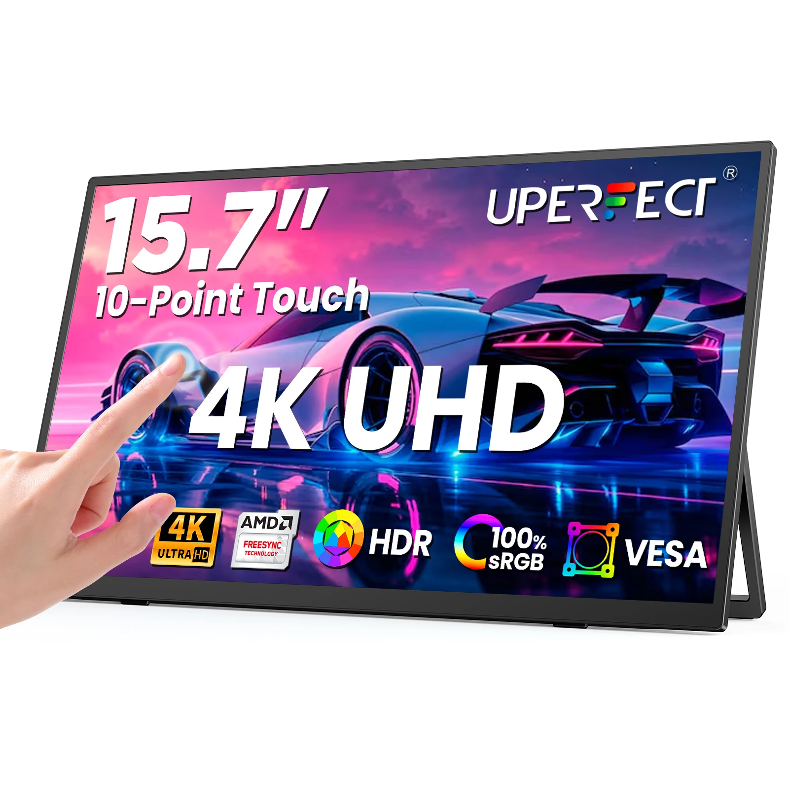 UPERFECT 15.7inch Touch 3840x2160 Portable Monitor Gaming Laptop Display 4K TouchScreen With Type C Mini HDMI For PS Steam Deck