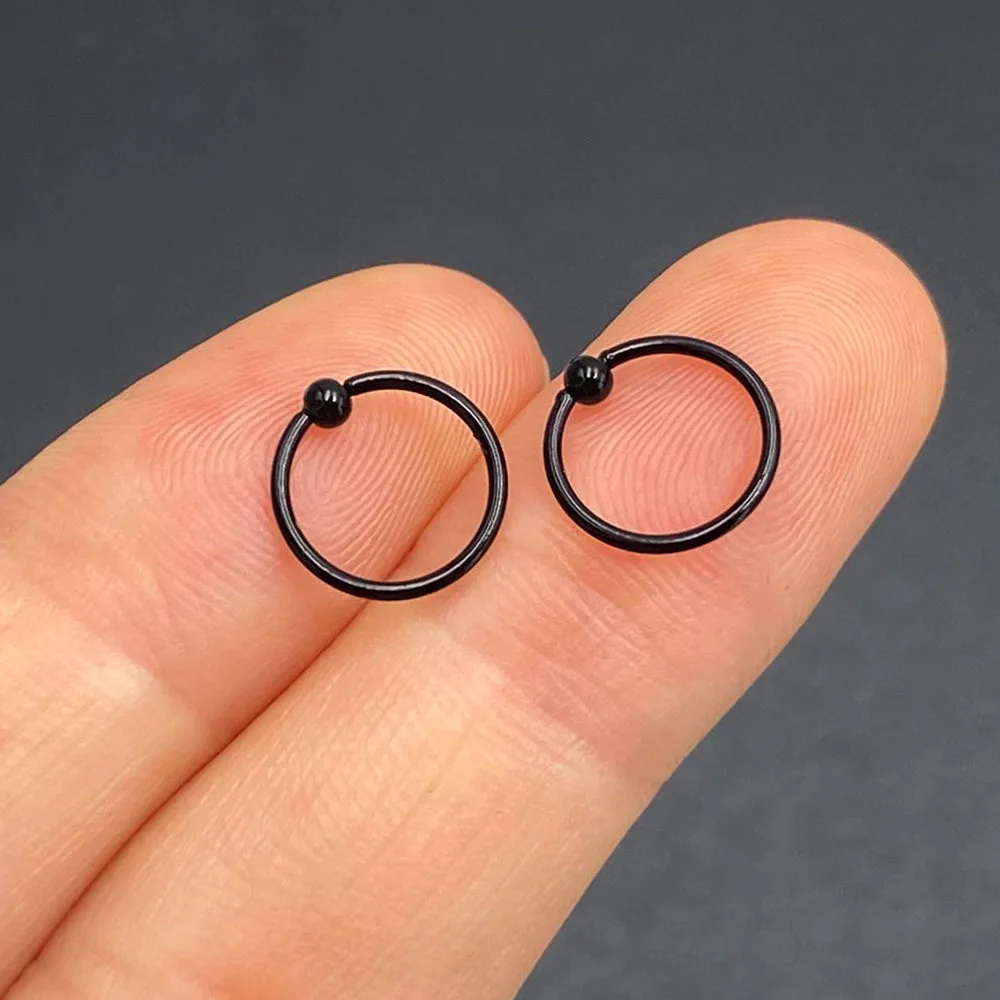 2 pz/pacco acciaio chirurgico Captive Bead Ring Ear Hoop anello al naso Loop Ear Tragus cartilagine Piercing Ring orecchino di gioielli per il corpo