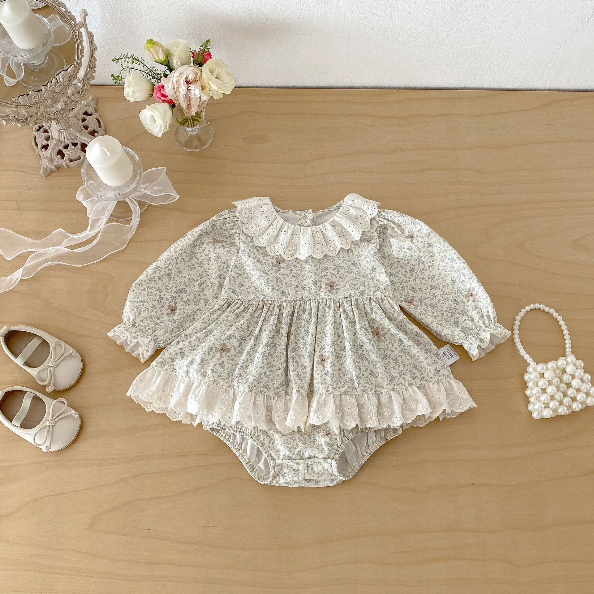 New Infant Girls Printed  Romper Dress,  Newborn Princess Kids Cute Party Birthday Dress  0-2 T