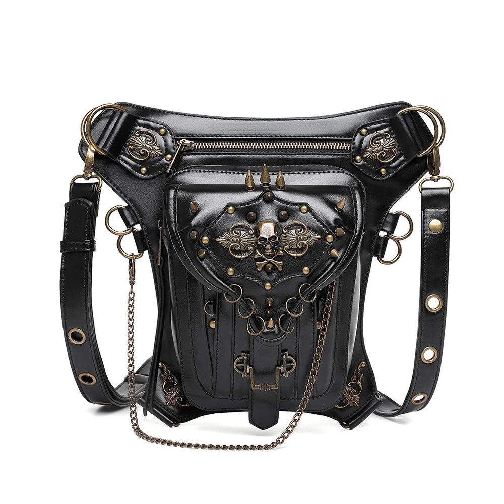 

Halloween cosplay new steampunk retro motorcycle bag personalized rivet single shoulder crossbody bag women's mobile phone wai