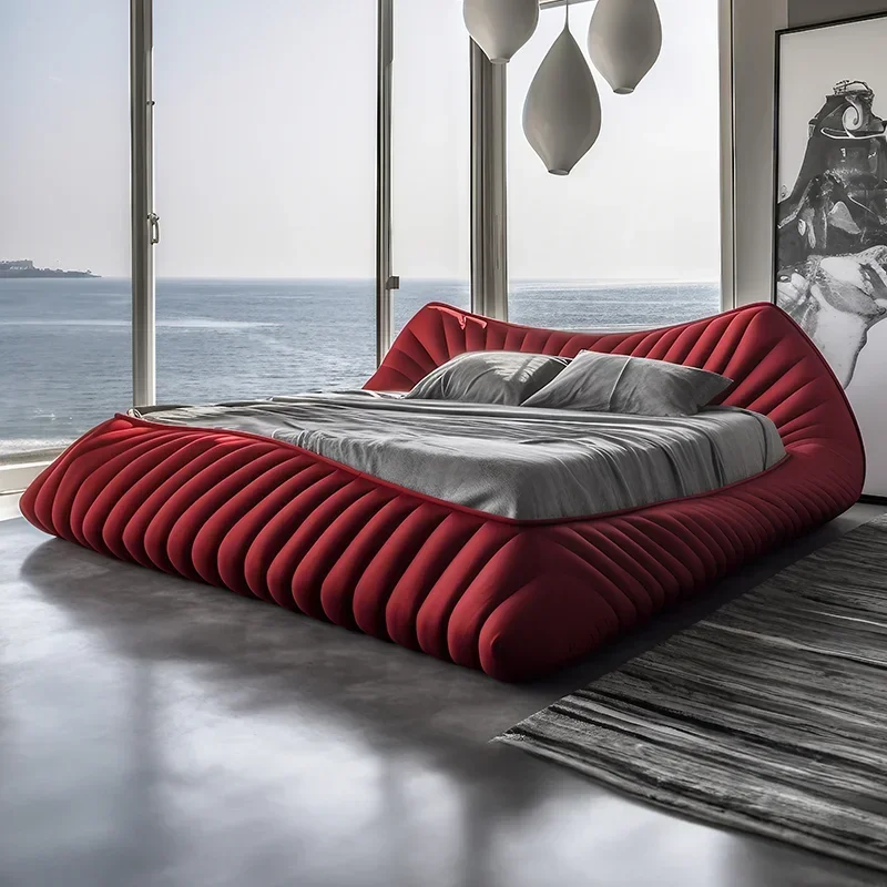 Italian art aesthetics, double bed, post-modern minimalism
