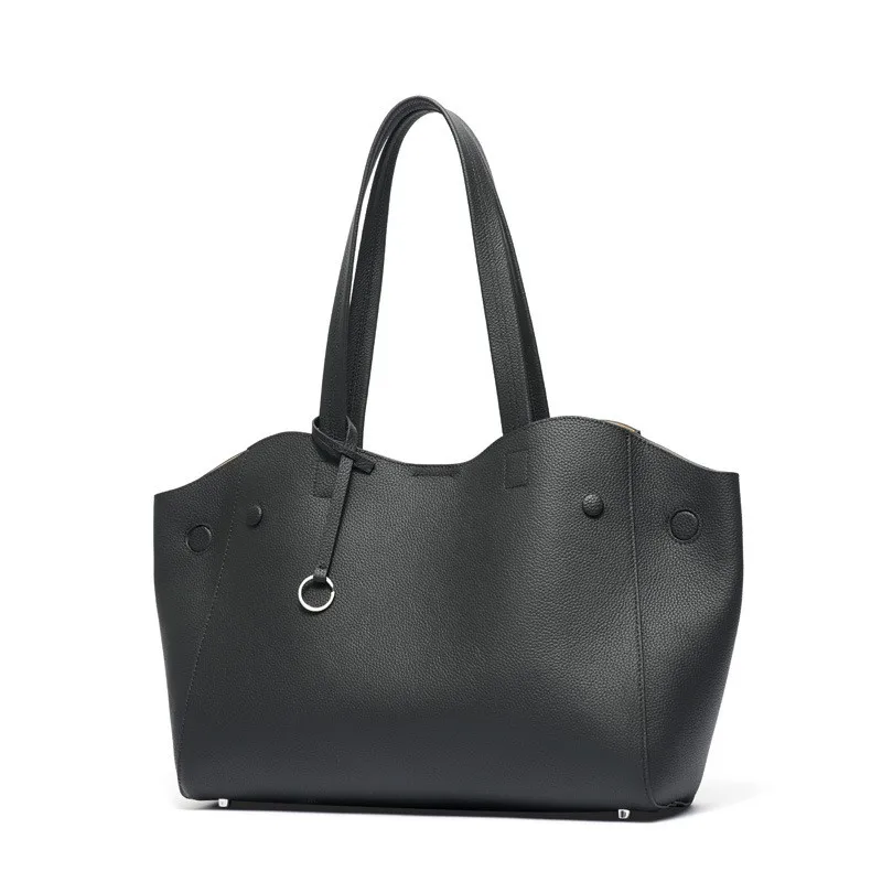 Women's 2026 New Genuine Leather Wing Tote Bag Shoulder Bag Laptop Bag Trolley Sleeve Hidden Zipper Versatile Carry