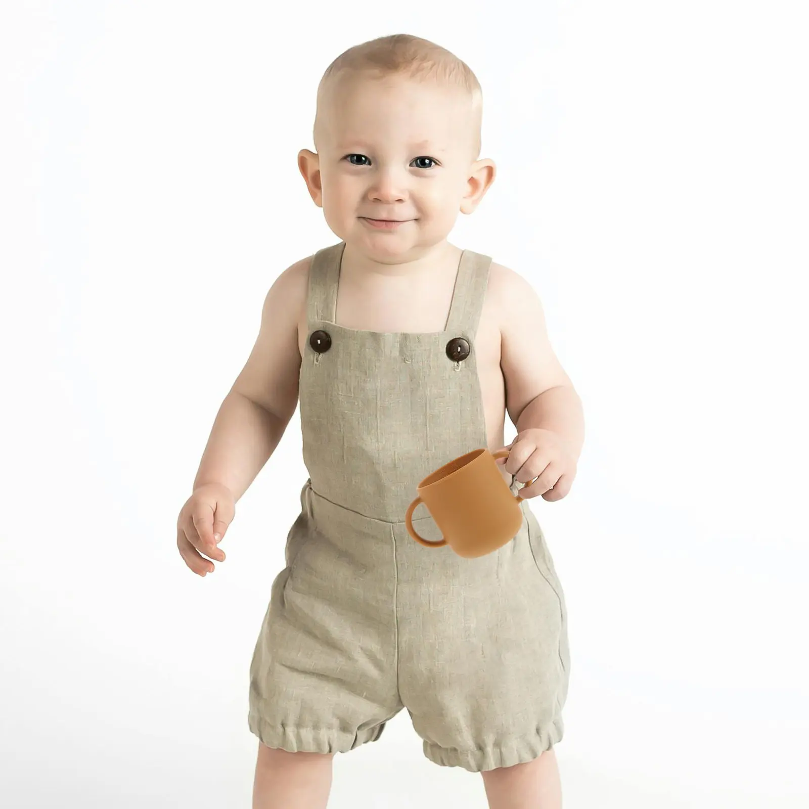 

Детская тренировочная кружка с мягкими силиконовыми ручками, безопасная для горячих и холодных напитков, портативная.