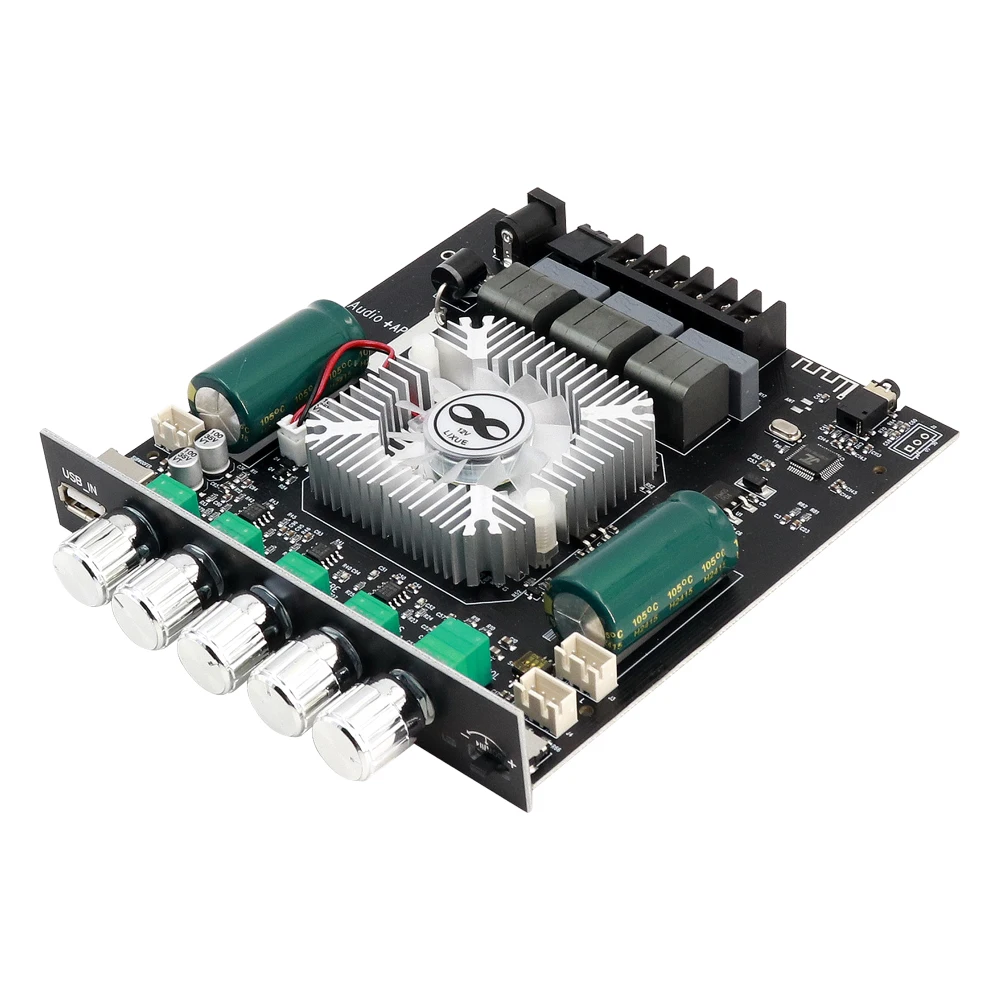 ZK-HT21 Modulo amplificatore Bluetooth 5.0 3G 2.1 canali TDA7498E 160Wx2+220W Supporto subwoofer Controllo APP USB AUX