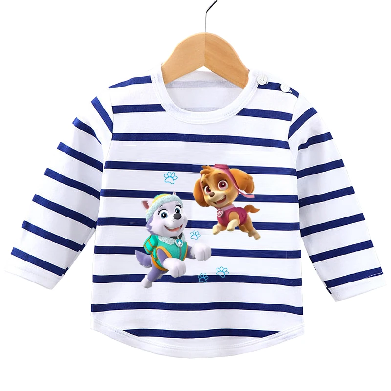 Baby Pasgeboren Meisjes Jongens Herfst Full Mouw Gestreepte Top Tees Kids Baby Paw Patrol Shirts Peuter T-Shirts Katoenen Kleding