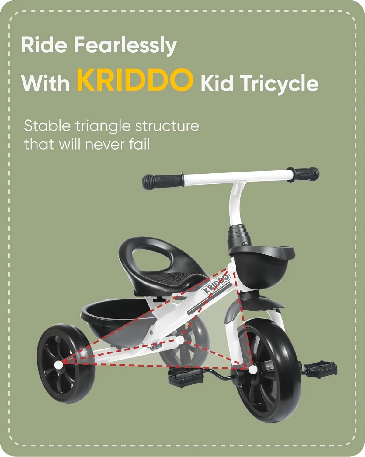 Tricycles blancs pour enfants de 2 à 4 ans, cadeau pour les tout-petits de 24 mois à 4 ans