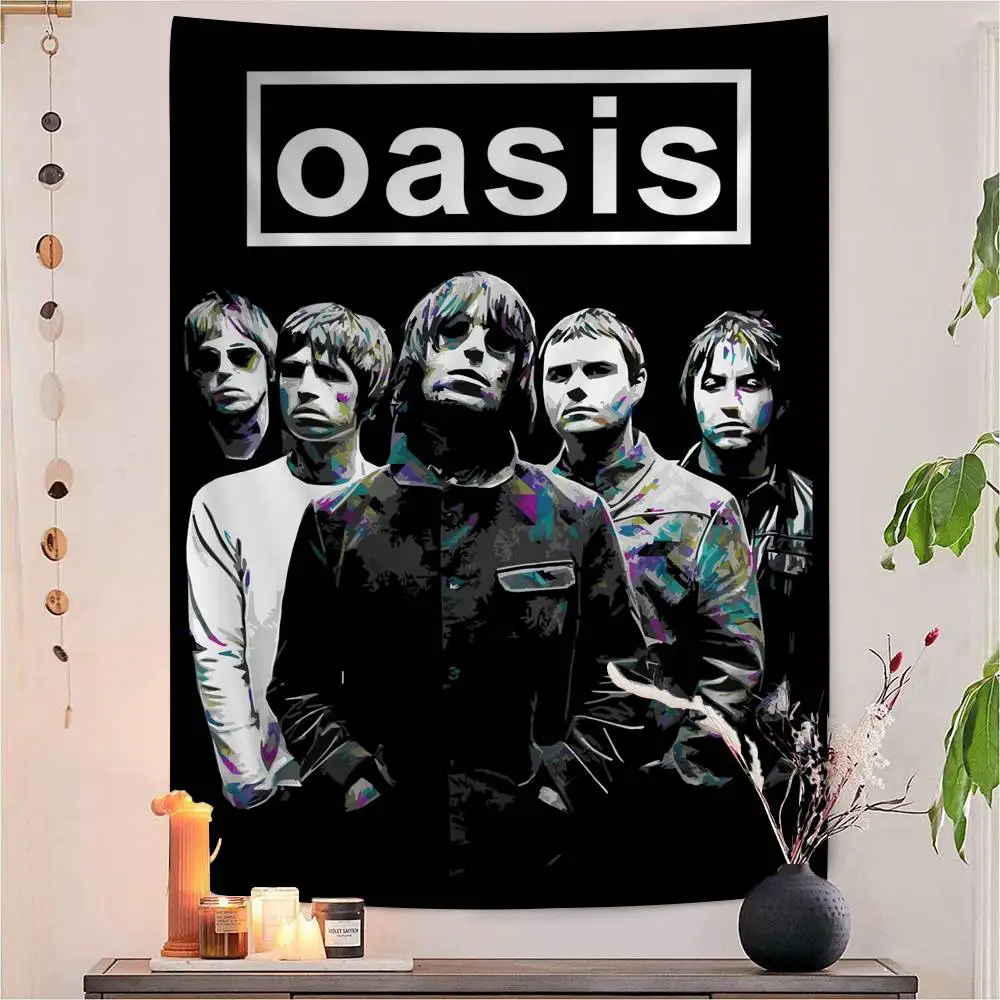 Band T-The R-Rain Cool O-Oasis DIY Wall Tapestry Hippie Flower Wall Carpets Dorm Decor Wall Art Decor