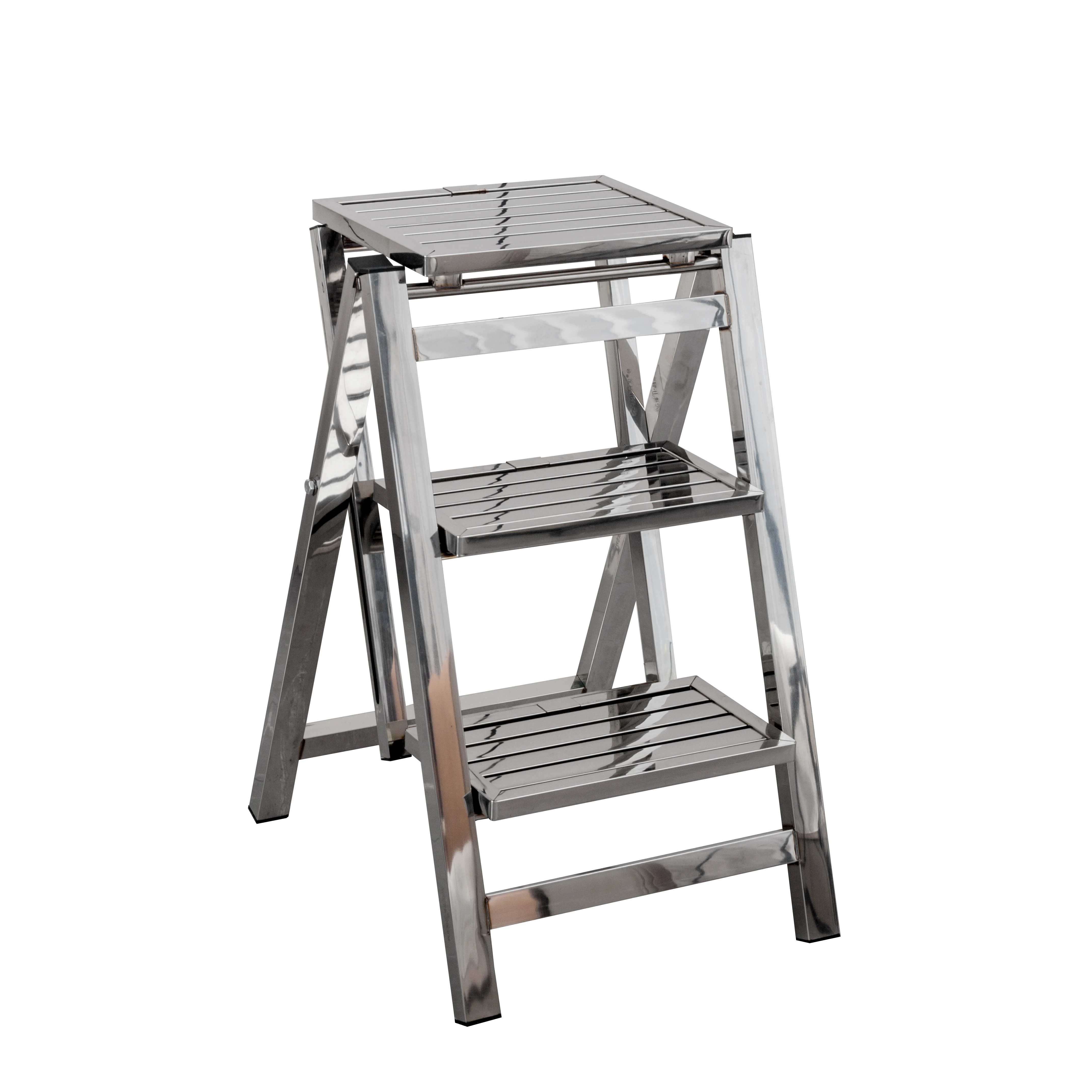 Stainless steel stool household folding ladder thickened bold staircase steps