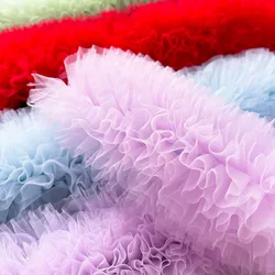 1YardX15cm Encrypted Posing Stereo Lace Trim Curtain Party Background Wedding Dress Shawl Bubble Skirt Decorative Clothes Fabric