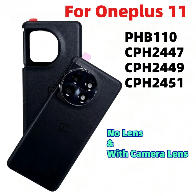 For Oneplus 11 1+11 Back Glass Cover Back Replacement Hard Battery Case Rear Housing Battery Door Cover With Camera Lens