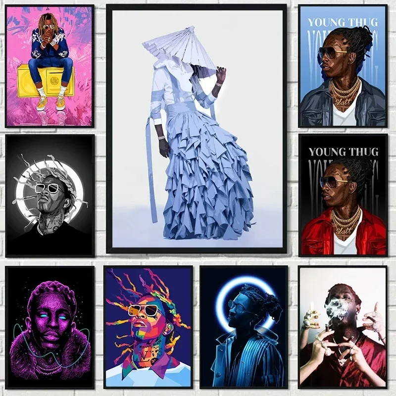 حائط لوح رسم صورة فنية الشباب البلطجة البوب الهيب هوب الراب ستار الملصقات والمطبوعات الموسيقى المغني الفني لغرفة المعيشة ديكور #1