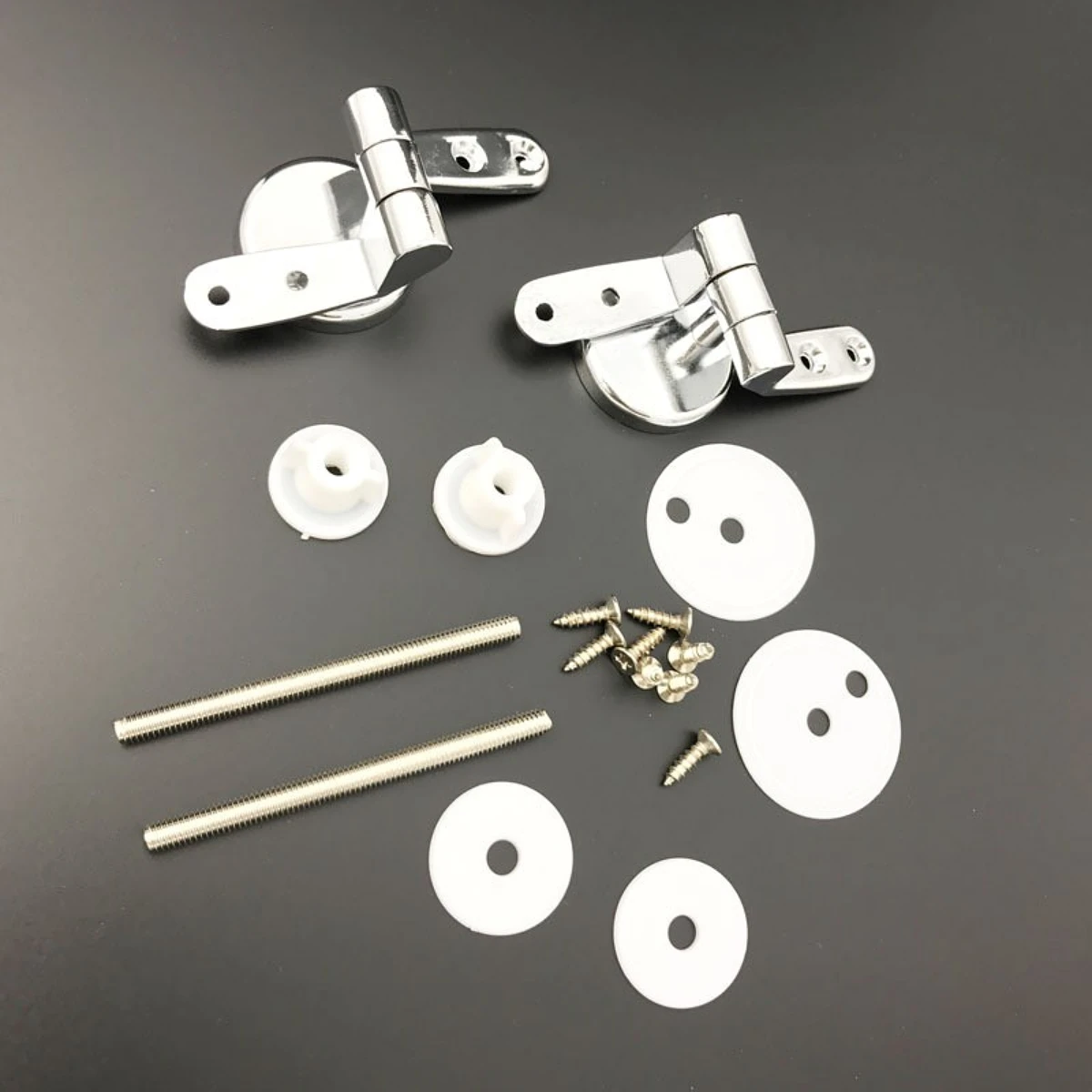 Bathroom Zinc Alloy Toilet Seat Hinge with Screw Accessories Hotel and Guesthouse Weighted Toilet Accessories