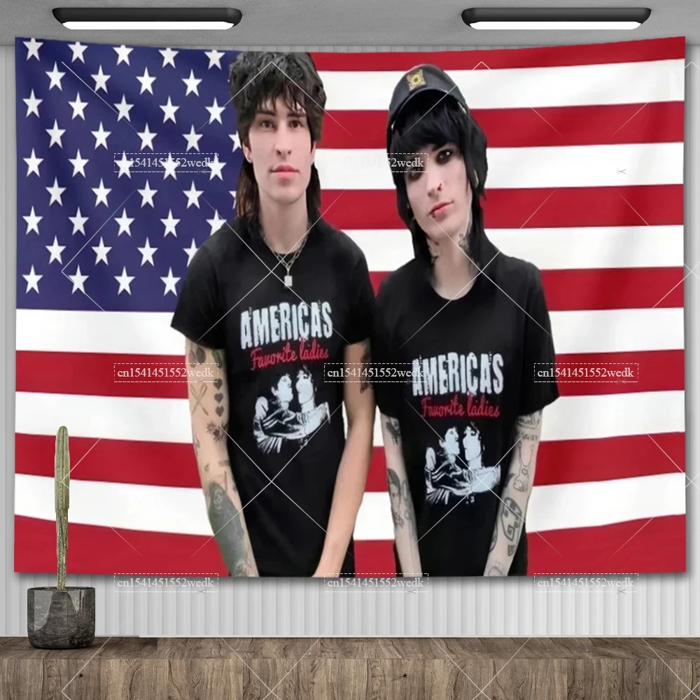 Amerika's Favoriete Dames Tapestry Jake Webber Johnnie Guilbert Wall Flags Room Decor Aesthetic Meme Tapestries Home Banners