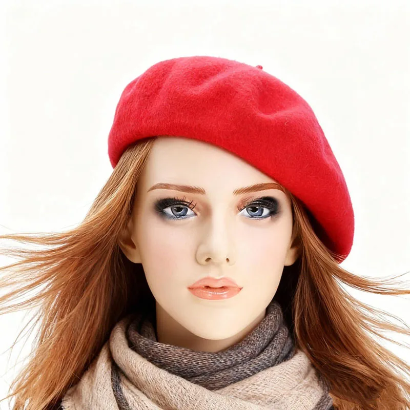 겨울 모자 보이나 애니메이션 액세서리 베레모 여성 코스프레 캐시미어 울 겨울 한국 화가 블랙 베레모 여성용