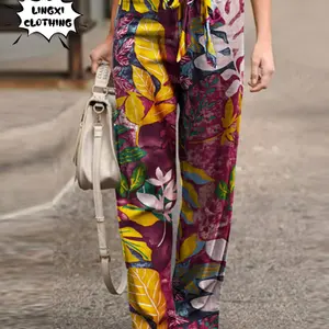 2023 Neue Mode Sommer lässig einfache komfortable elastische Taille Baumwollhanf großer Größe hoher Taille große Hosenbein 6 Hauptverkäufe Frauenhose des Schlaganfalls - №6