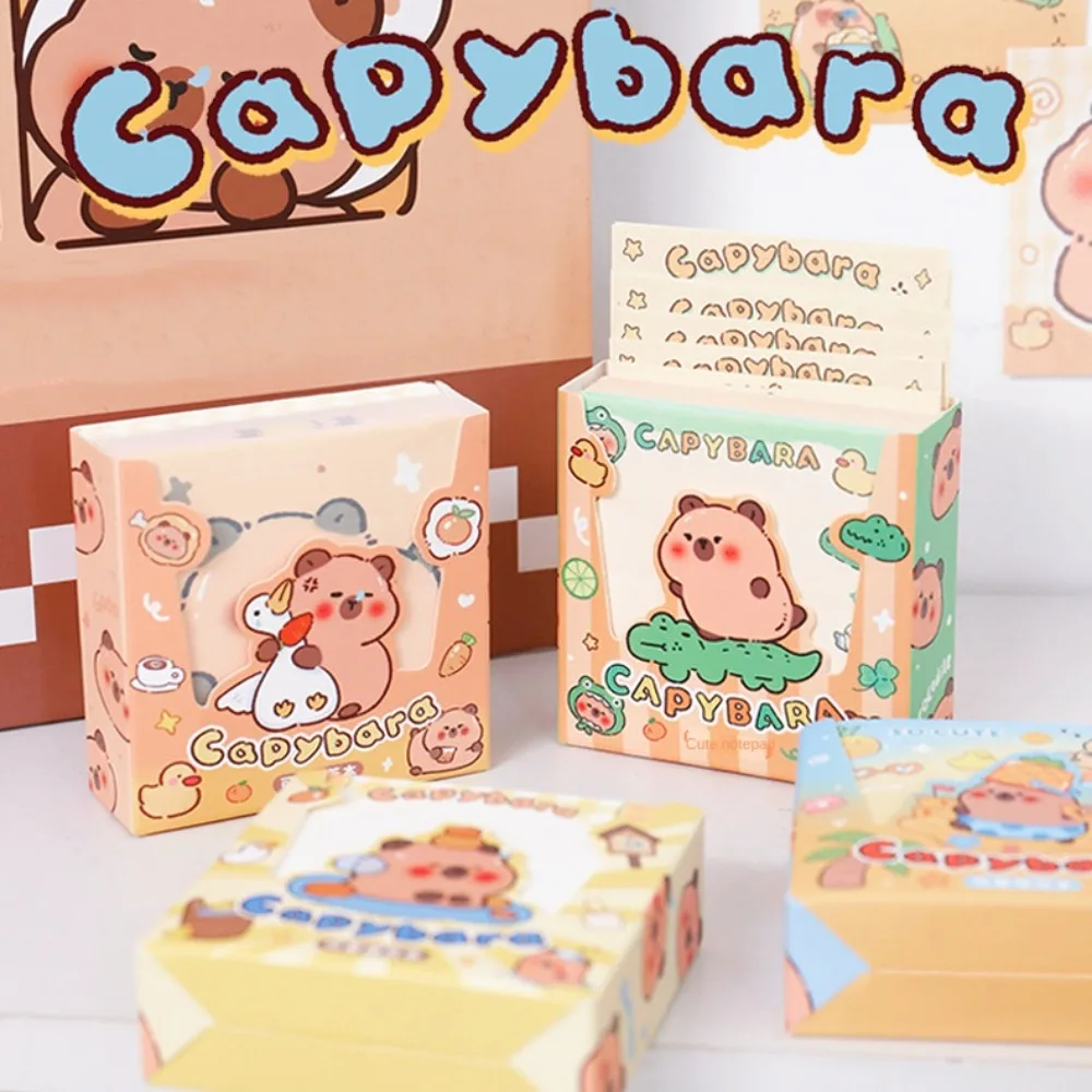 

Cute Capybara Memo Note Paper Non Sticky Writing Pad Square Memo Notepad Kawaii Cartoon Memo Reminder Paper Stationery