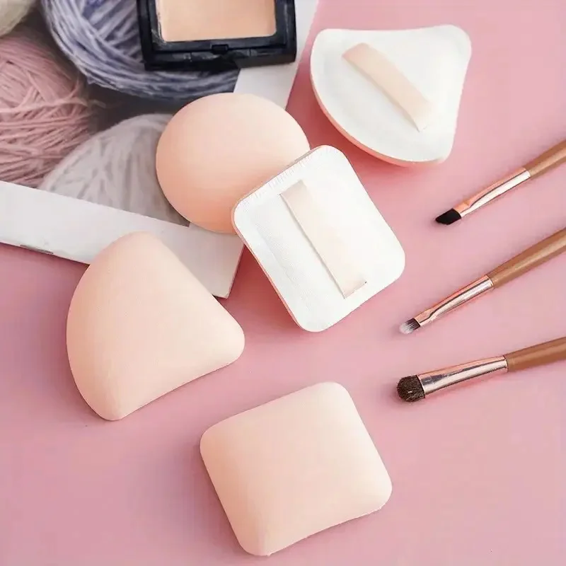 ฟองน้ำแต่งหน้าแบบนุ่ม 1 ชิ้น รูปทรงกลม สี่เหลี่ยม สามเหลี่ยม สำหรับใช้กับแป้งฝุ่น คอนซีลเลอร์แบบน้ำ และครีม ใช้ได้ทั้งแบบเปียกและแบบแห้ง